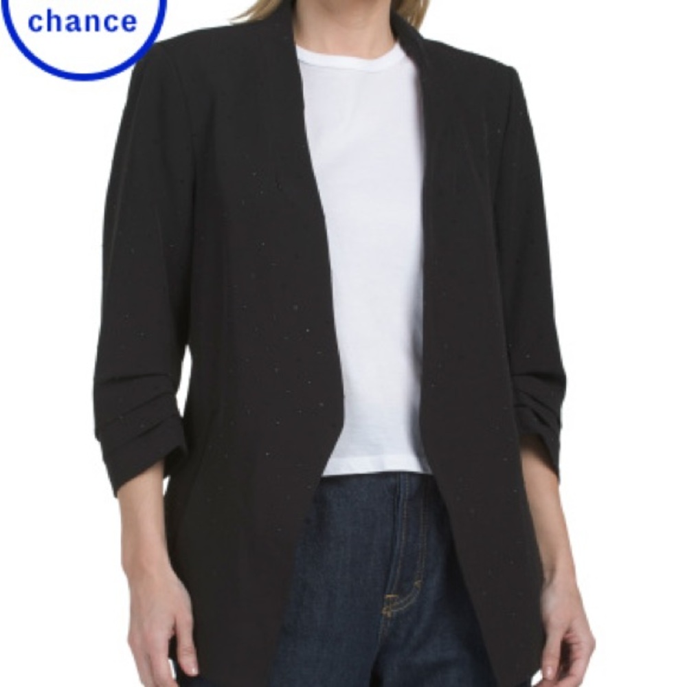 Rachel Zoe Black Open-Front Blazer